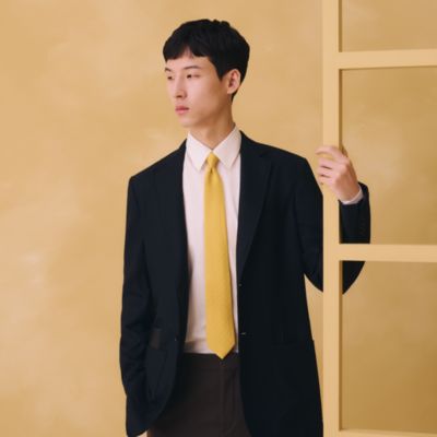 HERMES ネクタイ＆ポケットチーフ イエロー - メンズ, ネクタイ・スカーフ・マフラー, ネクタイ